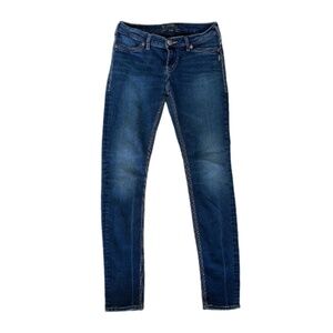 Silver Suki High Super Skinny Jeans Size 29 x 31 Dark Blue